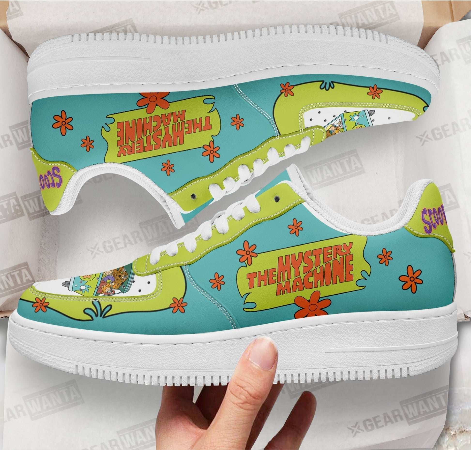 Mystery Machine Air Sneakers Custom For Scooby-Doo Fans- Cuztomshoes