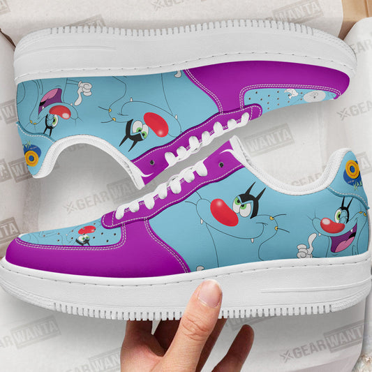 Oggy Air Sneakers Custom Oggy and the Cockroaches Cartoon Shoes- Cuztomshoes