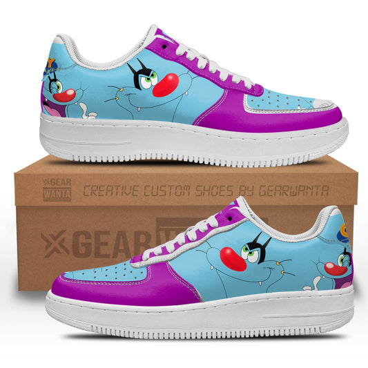 Oggy Air Sneakers Custom Oggy and the Cockroaches Cartoon Shoes- Cuztomshoes