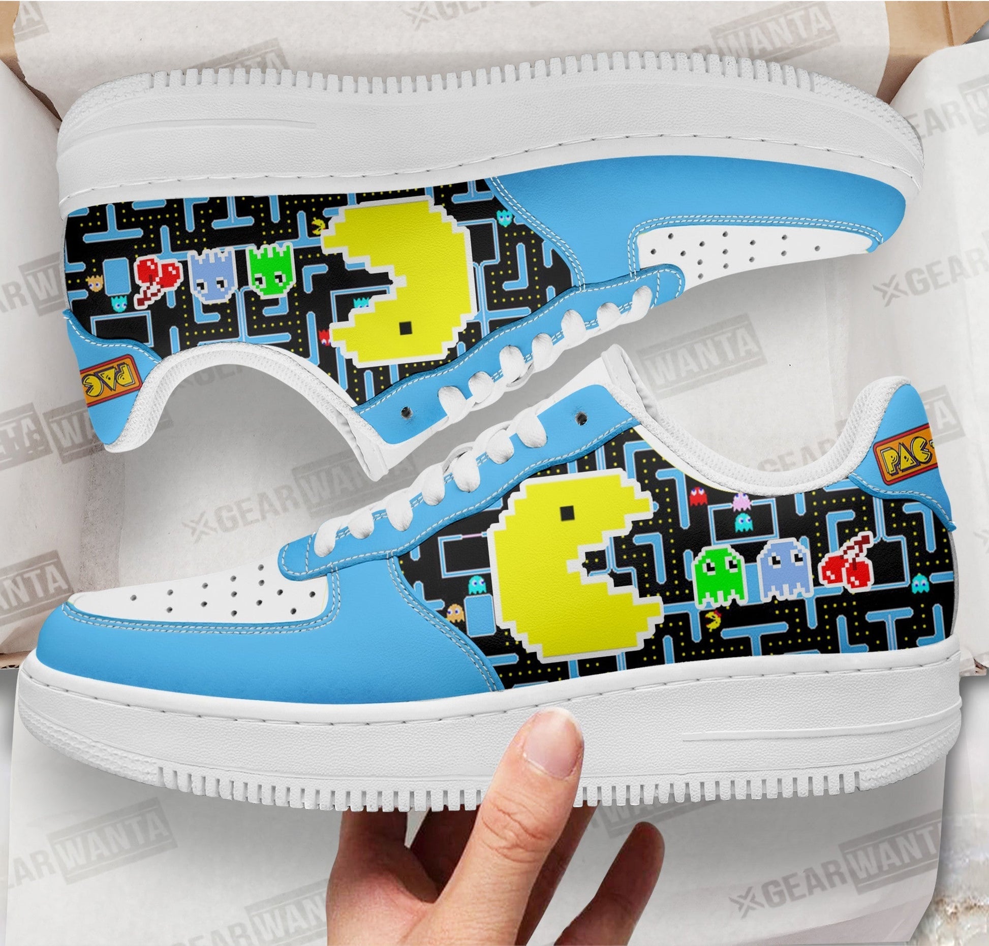 Pacman Air Sneakers Custom For Gamer Shoes- Cuztomshoes