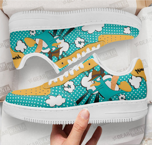 Perry Air Sneakers Custom Phineas and Ferb Shoes- Cuztomshoes