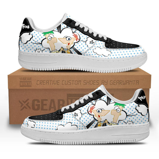 Phineas and Ferb Air Sneakers Custom Shoes- Cuztomshoes