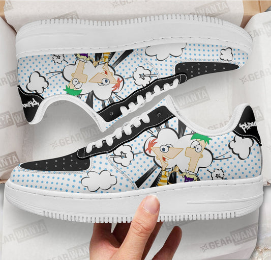 Phineas and Ferb Air Sneakers Custom Shoes- Cuztomshoes