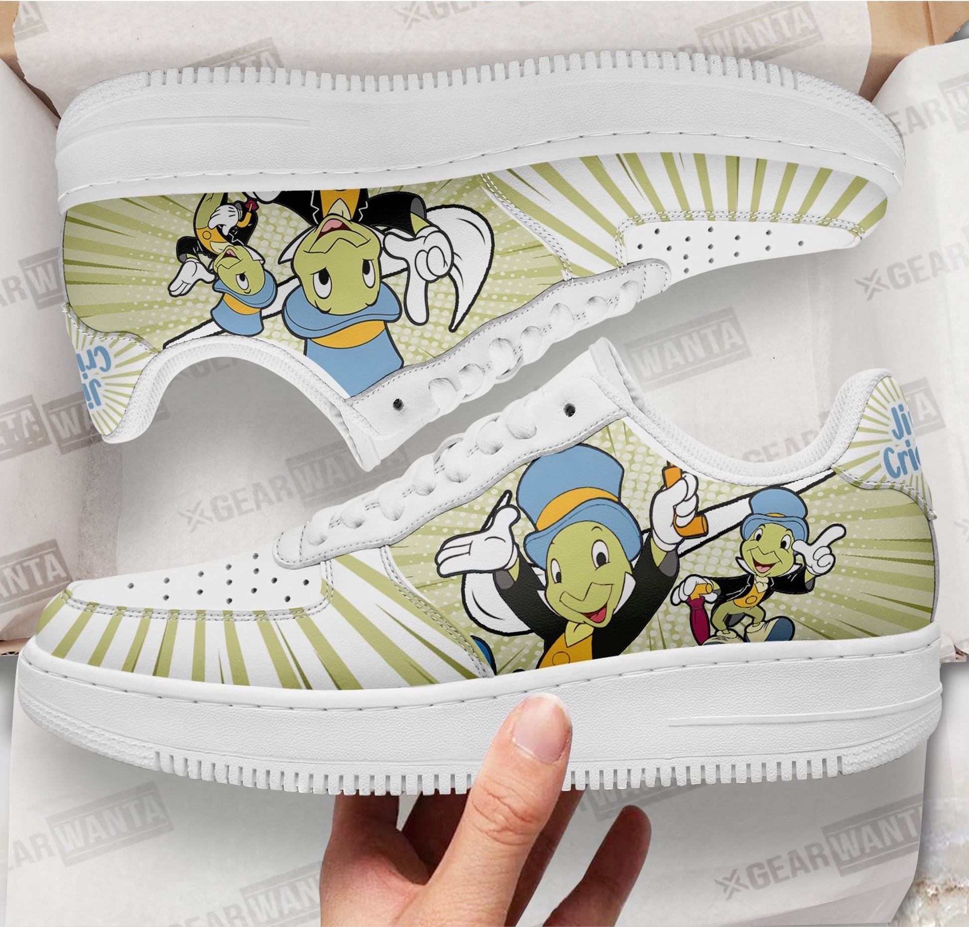 Pinocchio Jiminy Cricket Air Sneakers Custom- Cuztomshoes