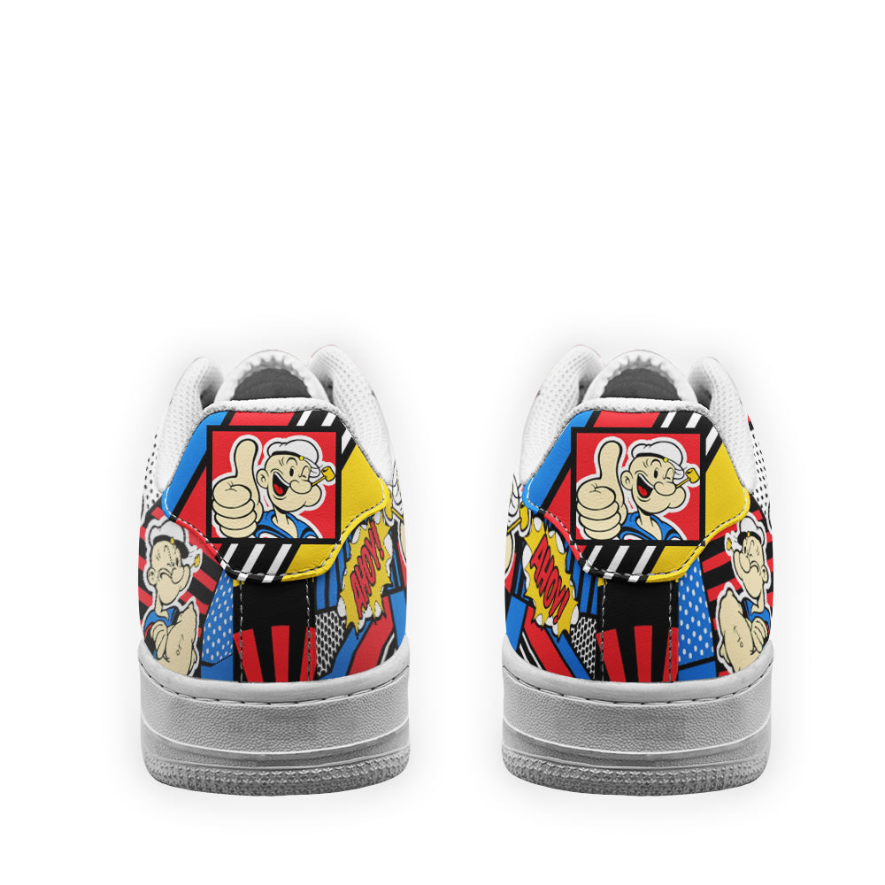 Popeye the Sailor Man Air Sneakers Custom Comic Shoes- Cuztomshoes