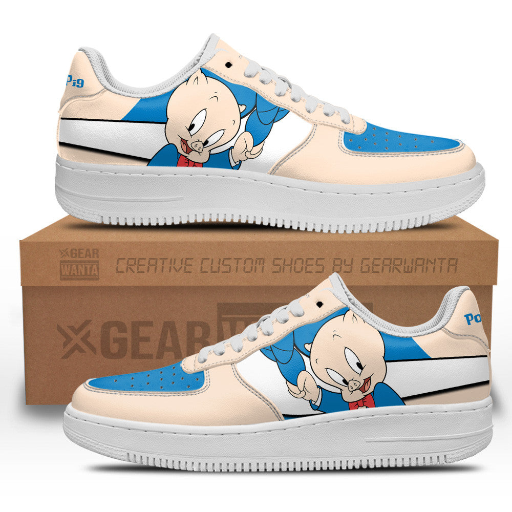 Porky Pig Custom Cartoon Air Sneakers LT13- Cuztomshoes