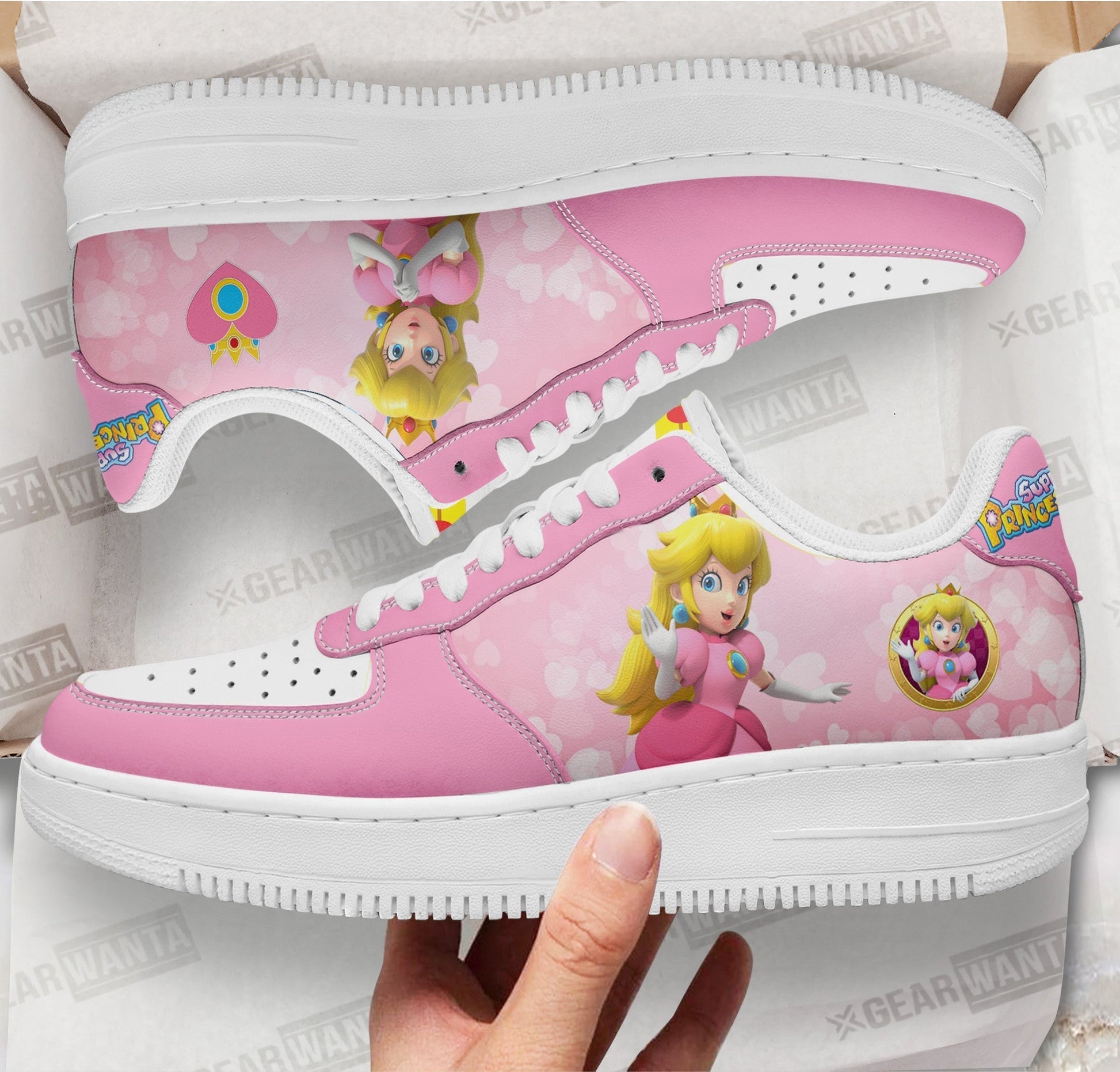 Princess Peach Super Mario Air Sneakers Custom For Gamer Shoes- Cuztomshoes