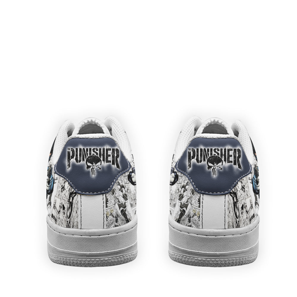 Punisher Air Sneakers Custom Superhero Comic Shoes- Cuztomshoes