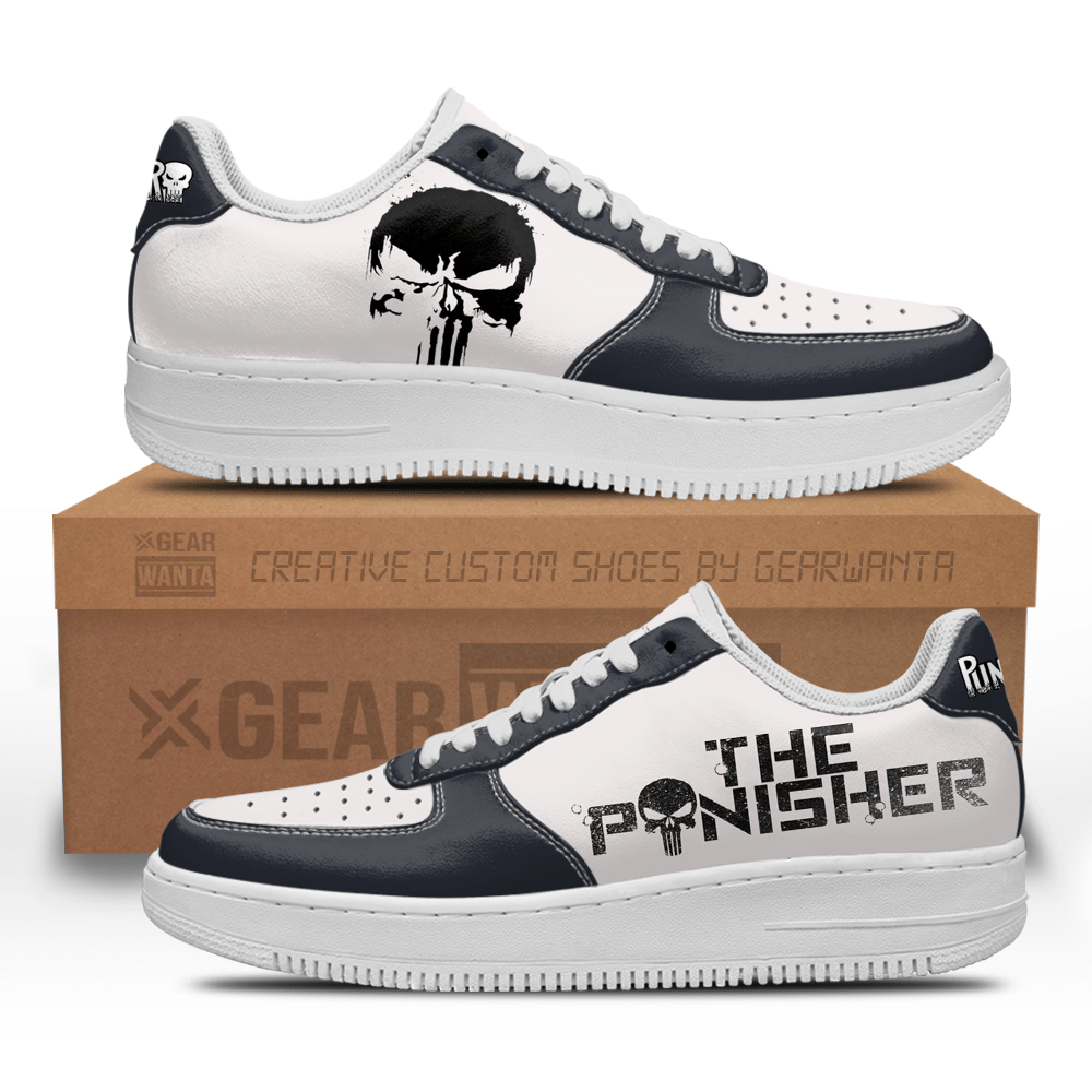 Punisher Super Hero Custom Air Sneakers QD22- Cuztomshoes