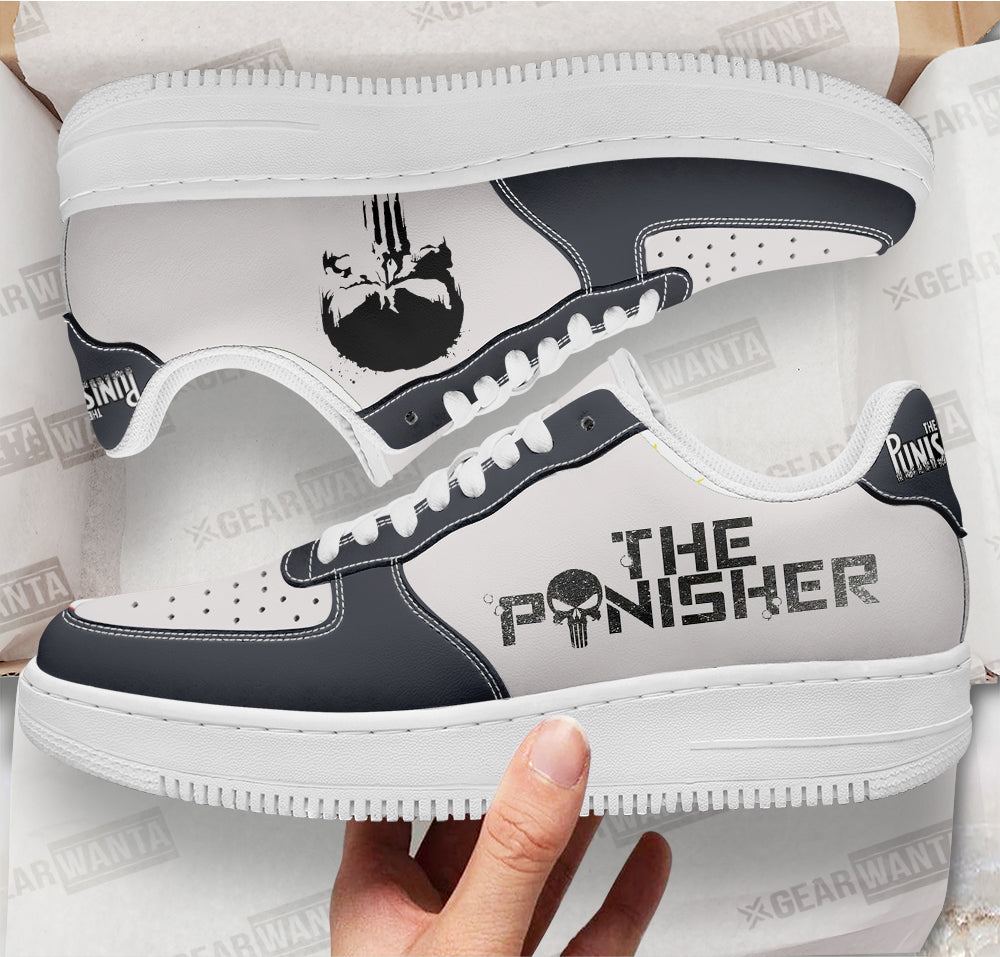 Punisher Super Hero Custom Air Sneakers QD22- Cuztomshoes