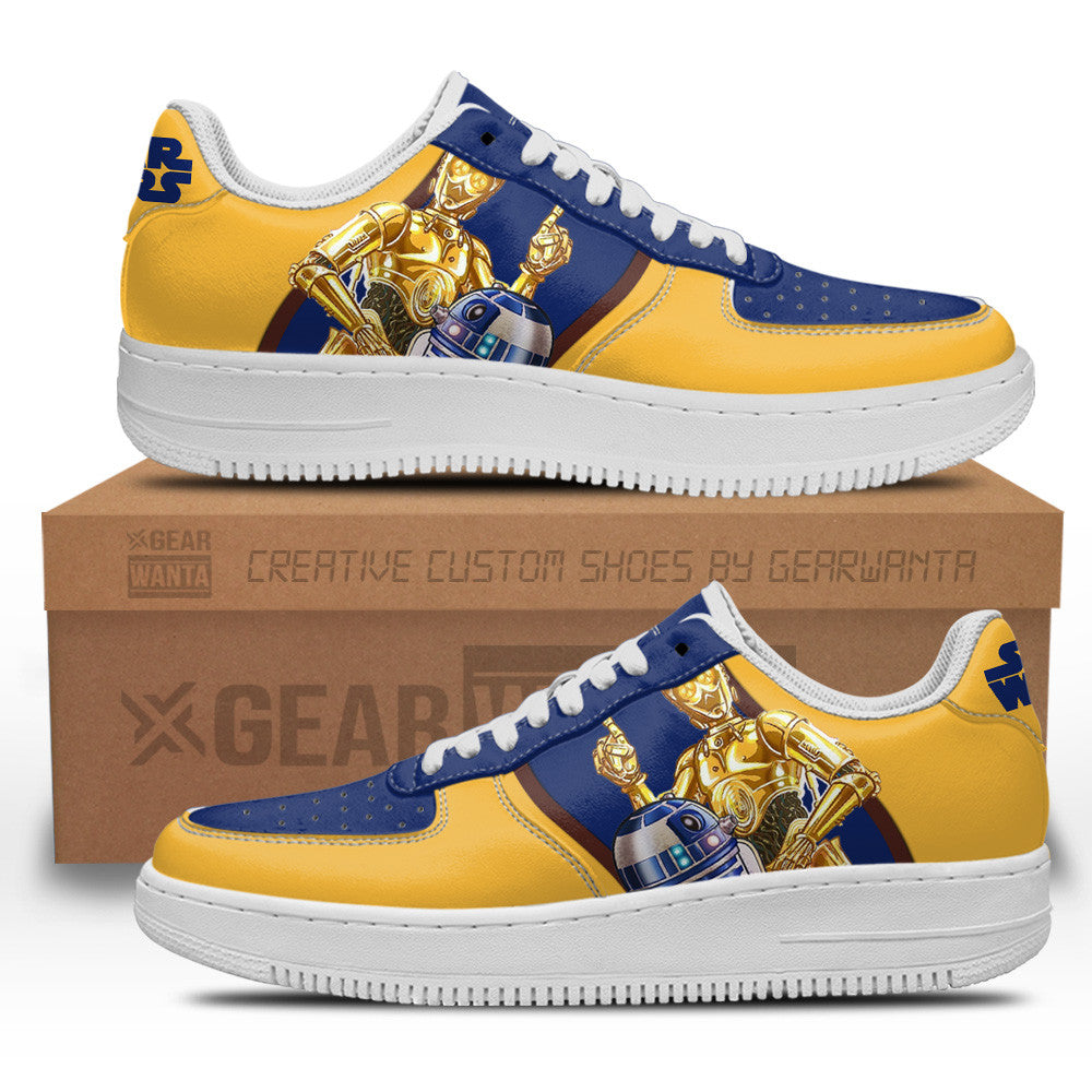 R2-D2 & C-3PO Star Wars Custom Air Sneakers LT11- Cuztomshoes