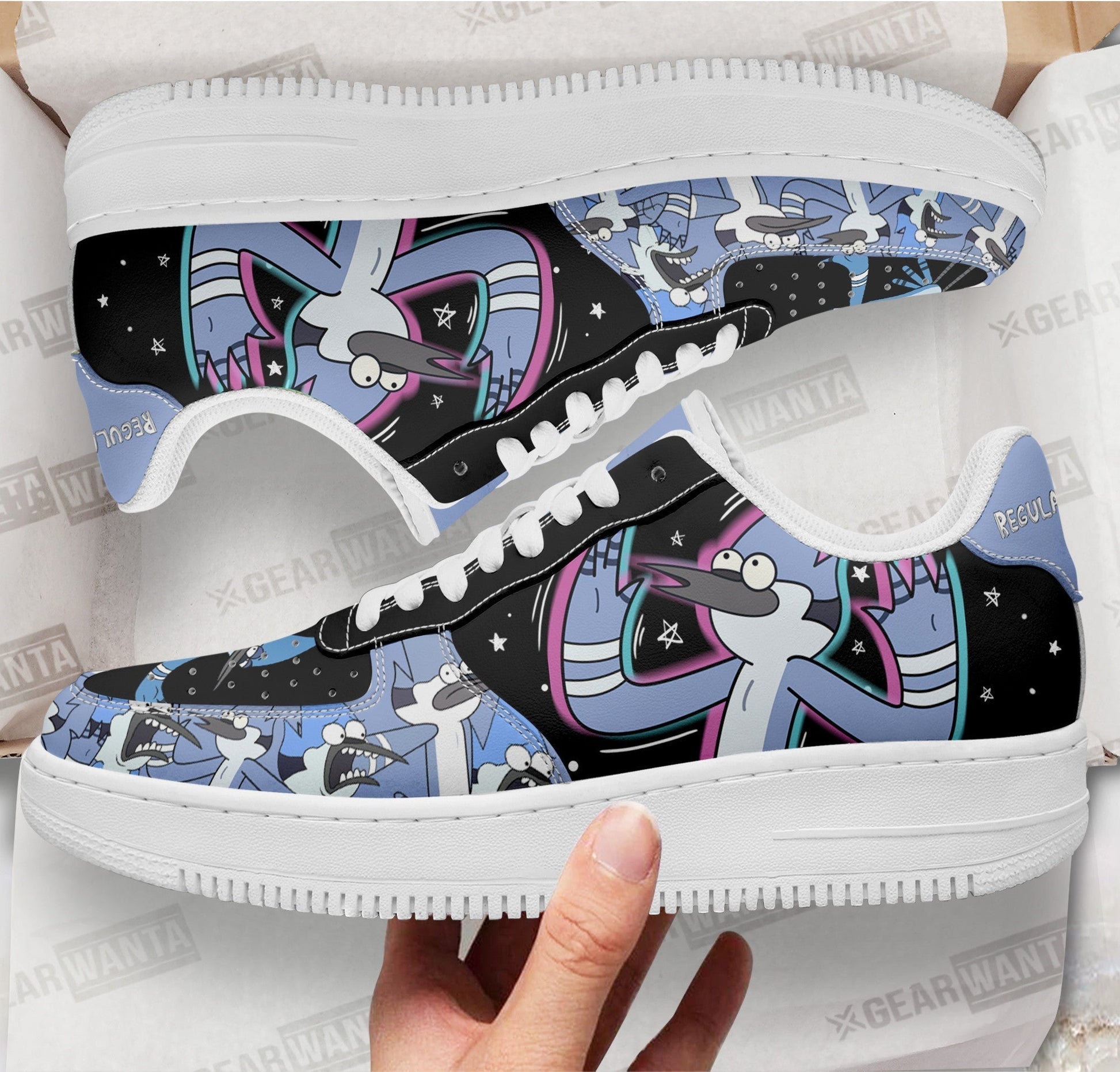 Regular Show Mordecai Air Sneakers Custom Shoes- Cuztomshoes