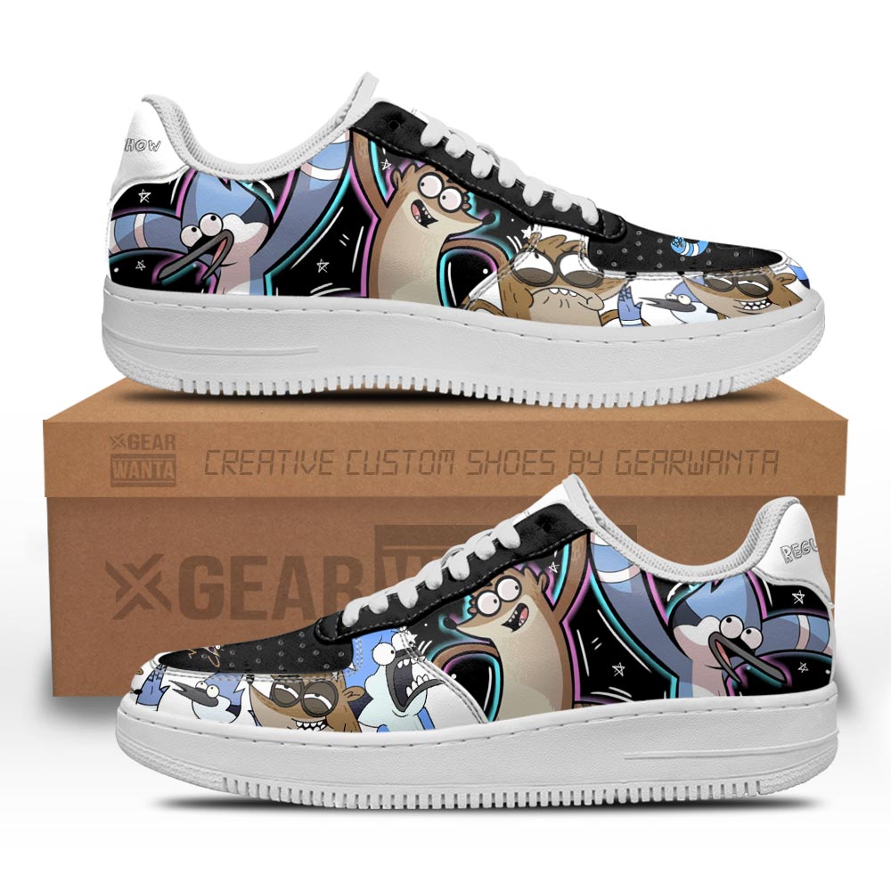 Regular Show Mordecai and Rigby Air Sneakers Custom Shoes- Cuztomshoes