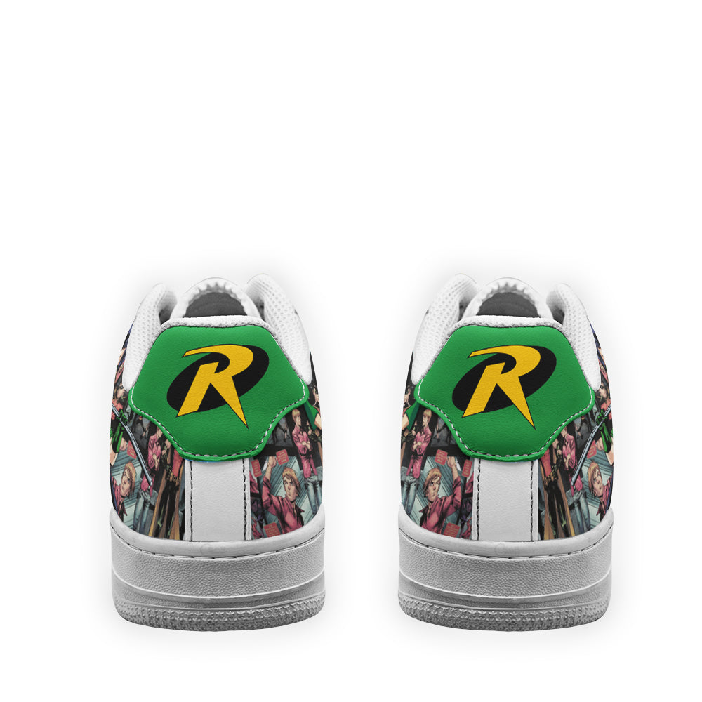 Robin Air Sneakers Custom Superhero Comic Shoes- Cuztomshoes