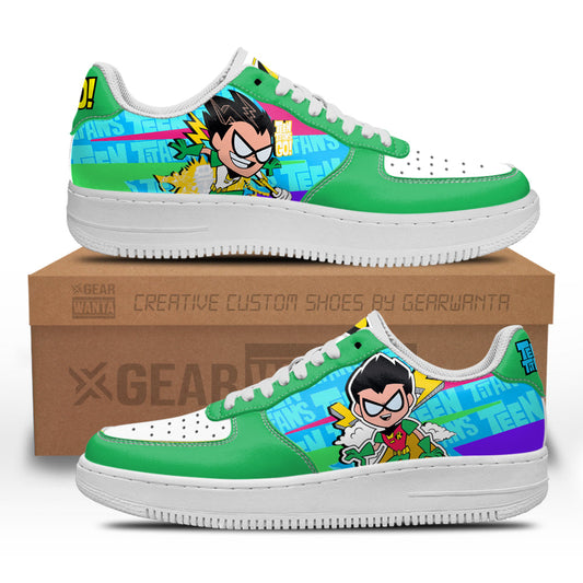 Robin Air Sneakers Custom Teen Titan Go Cartoon Shoes- Cuztomshoes