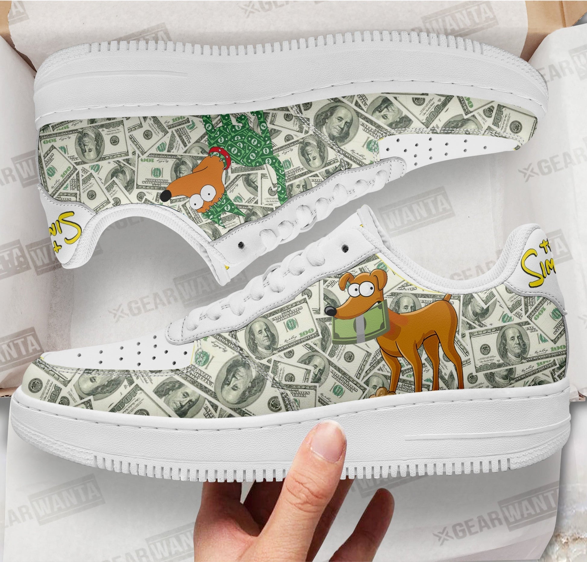 Santa's Little Helper Air Sneakers Custom Simpson Cartoon Shoes- Cuztomshoes