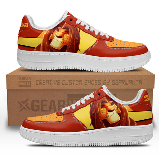 Simba Custom Cartoon Air Sneakers LT13- Cuztomshoes