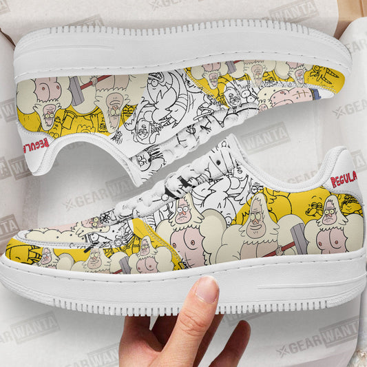 Skips Regular Show Air Sneakers Custom Cartoon Shoes- Cuztomshoes