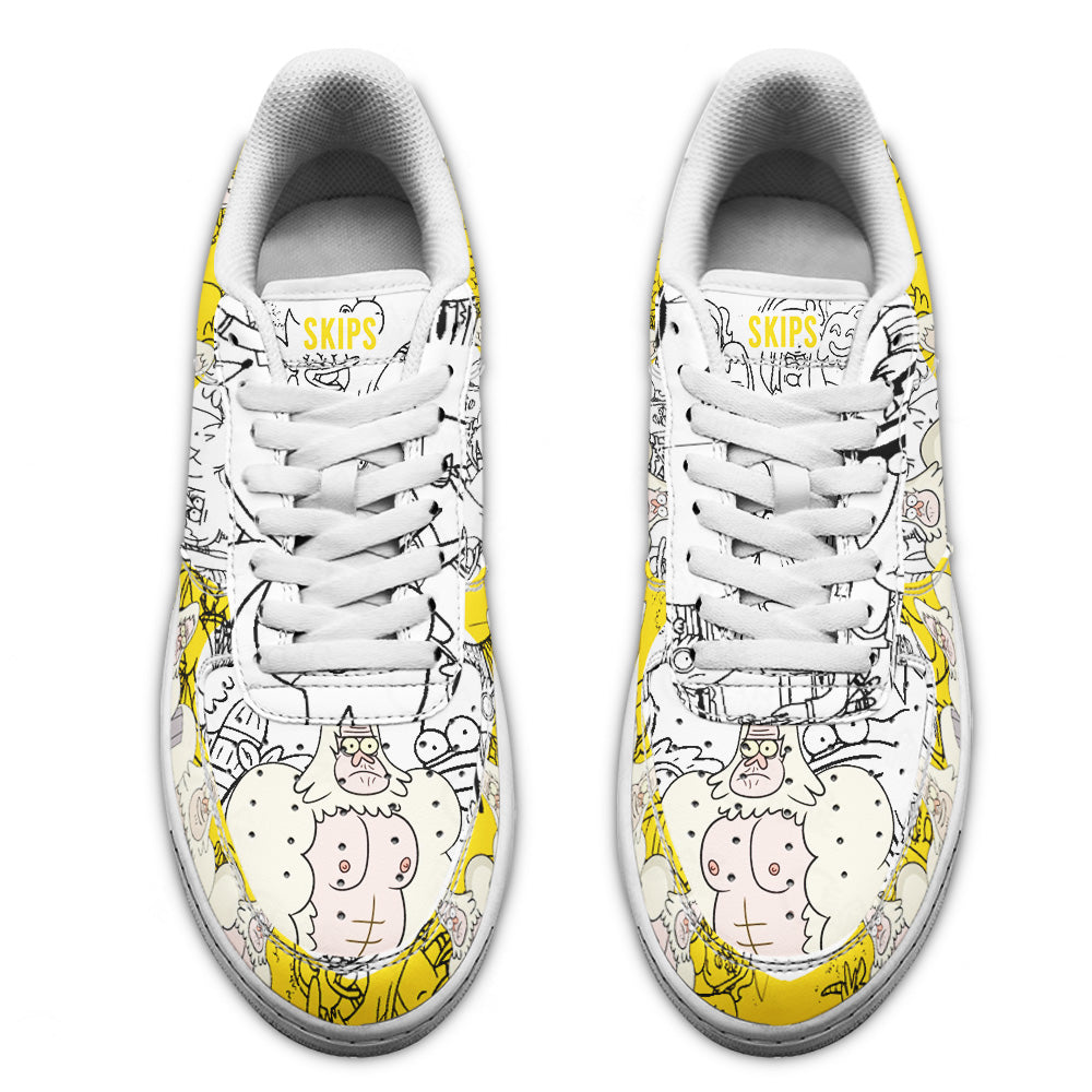 Skips Regular Show Air Sneakers Custom Cartoon Shoes- Cuztomshoes