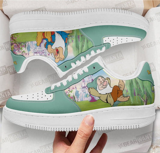 Sleepy Snow White and 7 Dwarfs Custom Air Sneakers QD12- Cuztomshoes