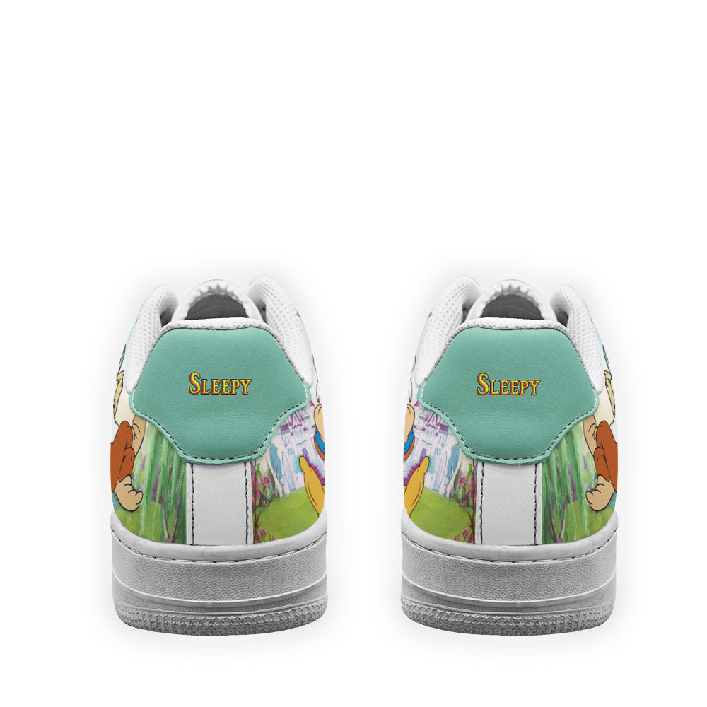 Sleepy Snow White and 7 Dwarfs Custom Air Sneakers QD12- Cuztomshoes