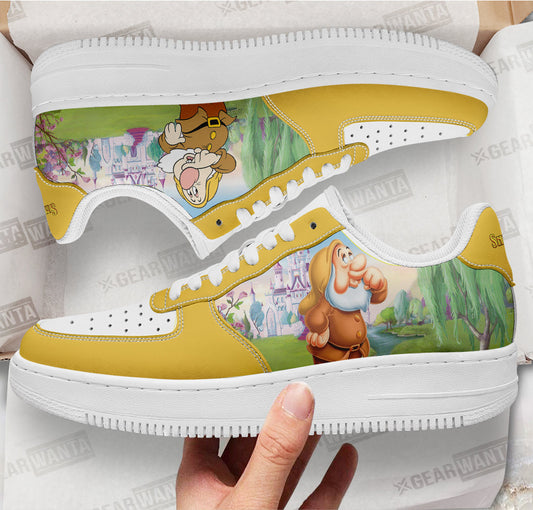 Sneezy Snow White and 7 Dwarfs Custom Air Sneakers QD12- Cuztomshoes