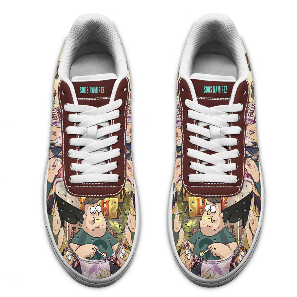 Soos Ramirez Air Sneakers Custom Gravity Falls Cartoon Shoes- Cuztomshoes