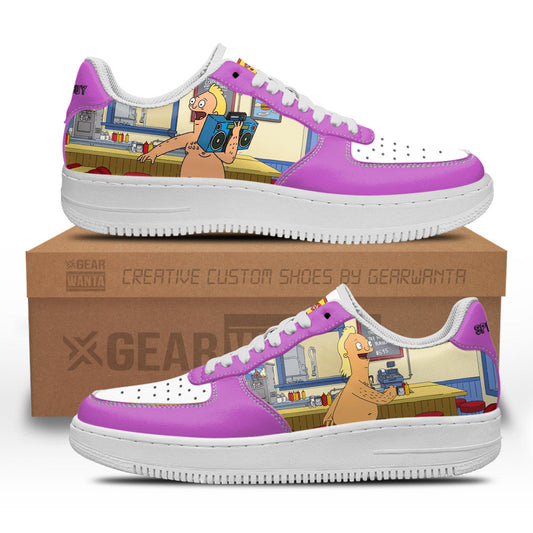 Speedo Guy Bob's Burger Custom Air Sneakers QD12- Cuztomshoes