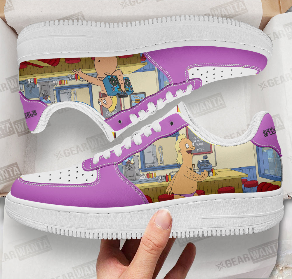 Speedo Guy Bob's Burger Custom Air Sneakers QD12- Cuztomshoes