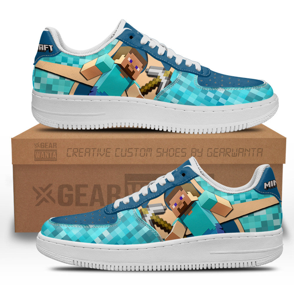 Steve Minecraft Custom Air Sneakers LT11- Cuztomshoes