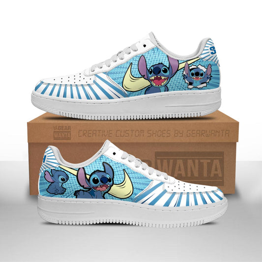 Stitch Air Sneakers Custom Shoes For Cartoon Fans- Cuztomshoes