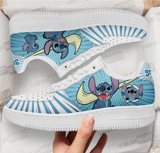 Stitch Air Sneakers Custom Shoes For Cartoon Fans- Cuztomshoes