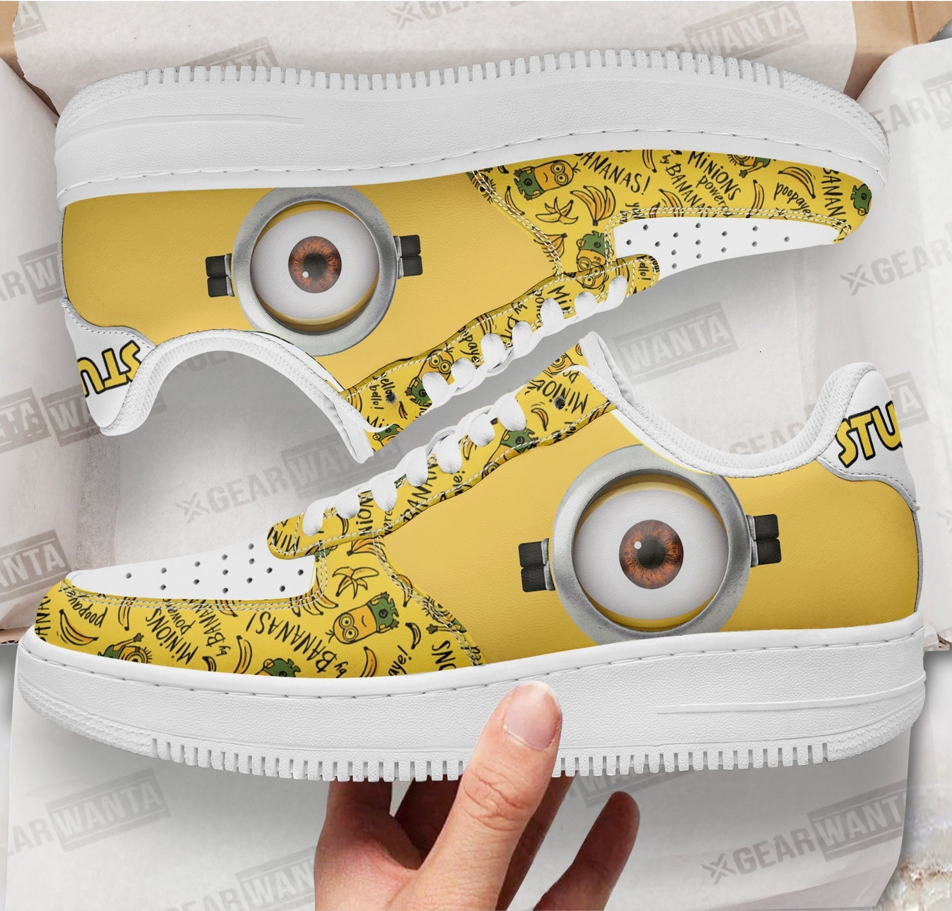 Stuart Minion Air Sneakers Custom Shoes- Cuztomshoes