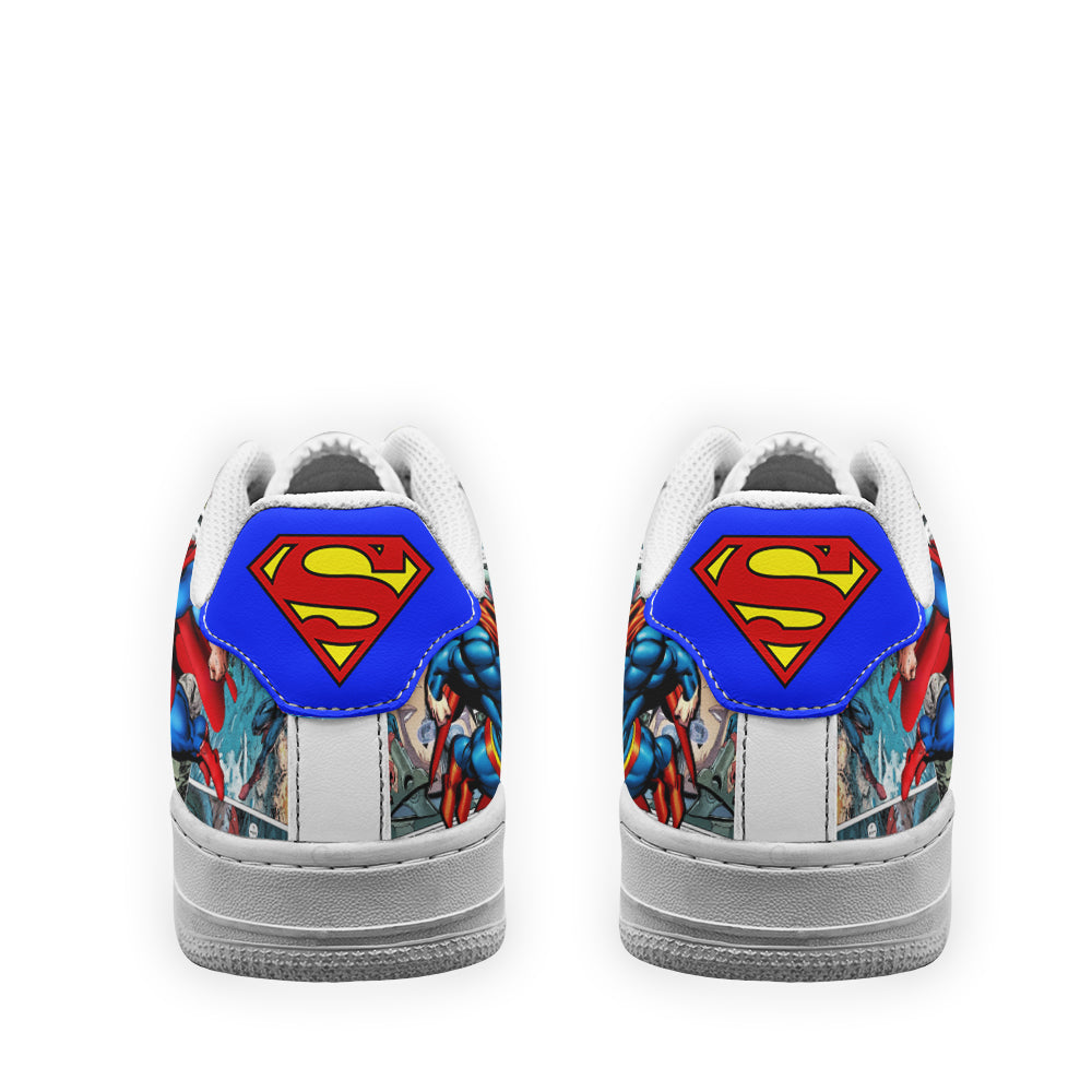 Super Man Air Sneakers Custom Superhero Comic Shoes- Cuztomshoes