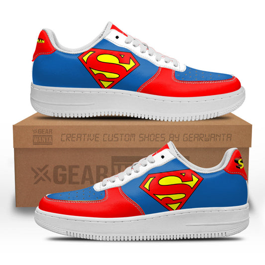 Super Man Super Hero Custom Air Sneakers QD22- Cuztomshoes