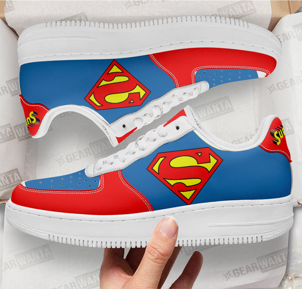 Super Man Super Hero Custom Air Sneakers QD22- Cuztomshoes