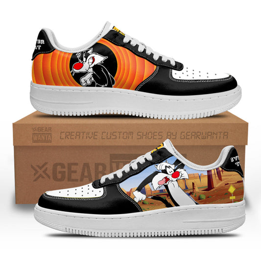 Sylvester the Cat Looney Tunes Custom Air Sneakers QD14- Cuztomshoes