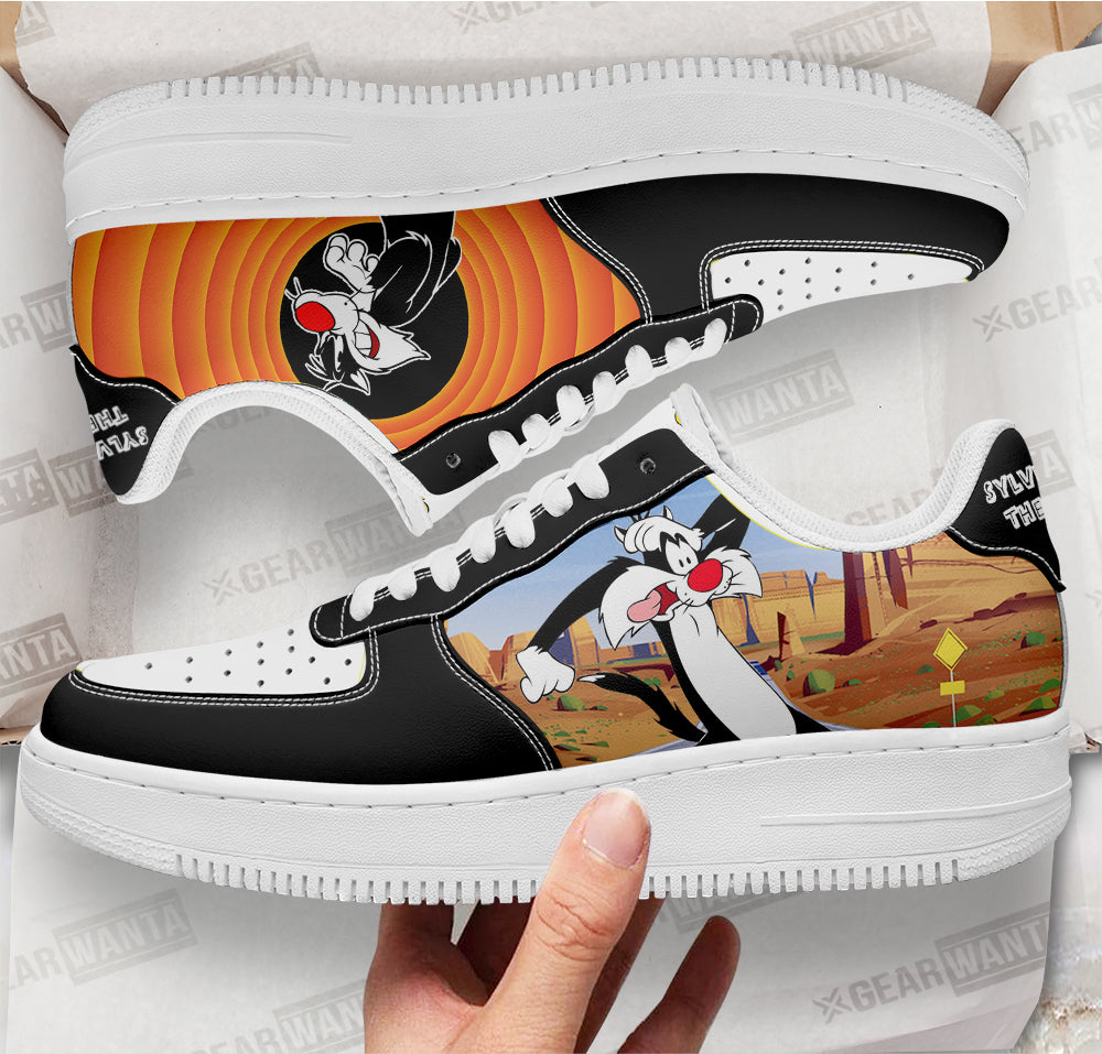 Sylvester the Cat Looney Tunes Custom Air Sneakers QD14- Cuztomshoes