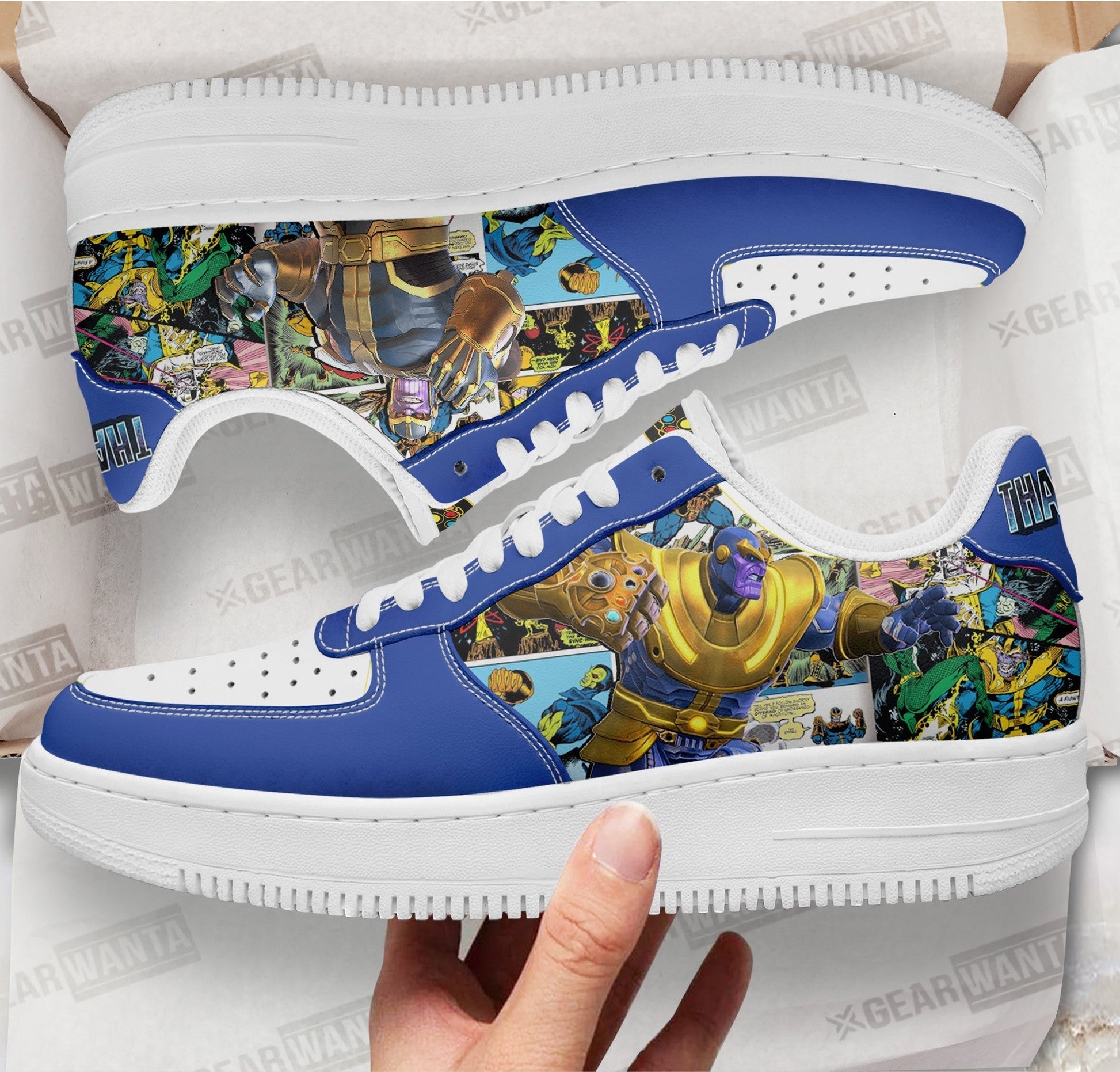 Thanos Air Sneakers Custom Superhero Comic Shoes- Cuztomshoes