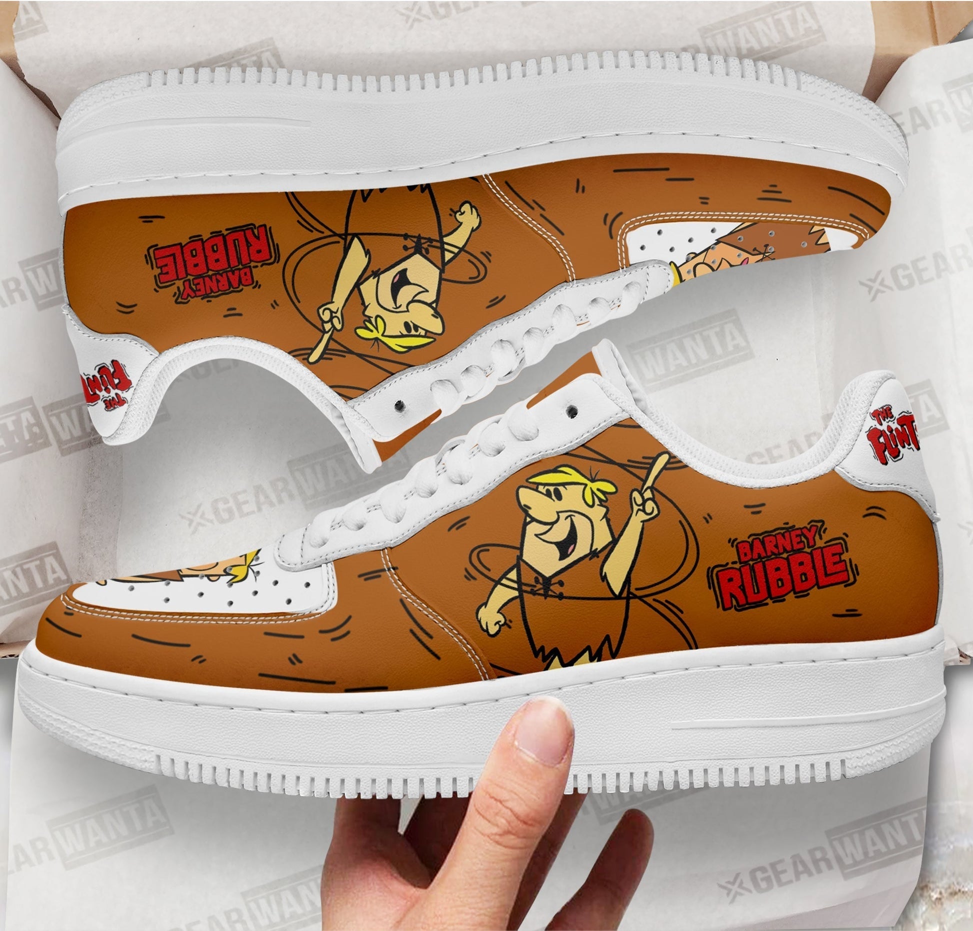 The Flintstones Barney Rubble Air Sneakers Custom- Cuztomshoes