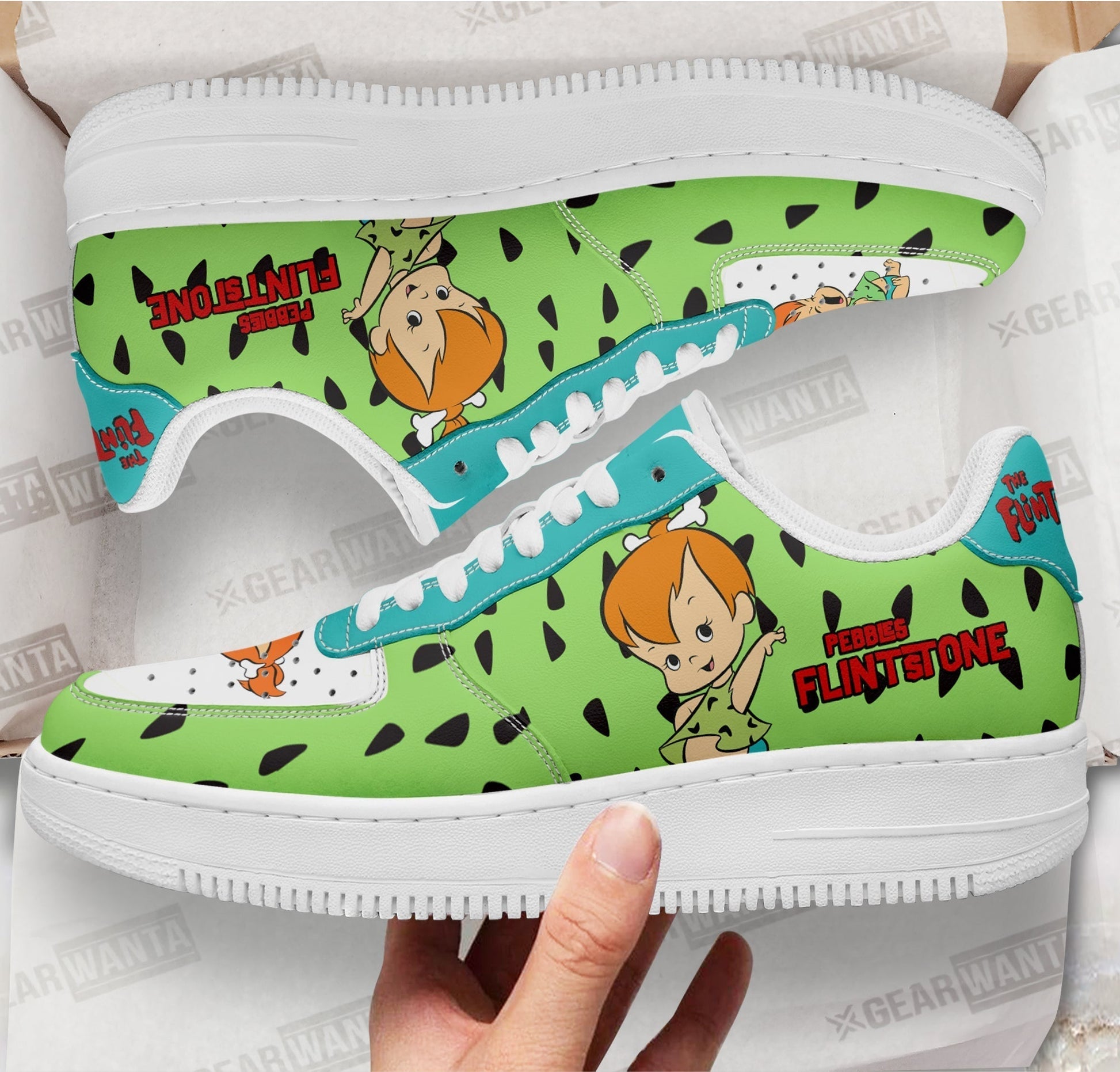 The Flintstones Pebbles Flintstone Air Sneakers Custom- Cuztomshoes