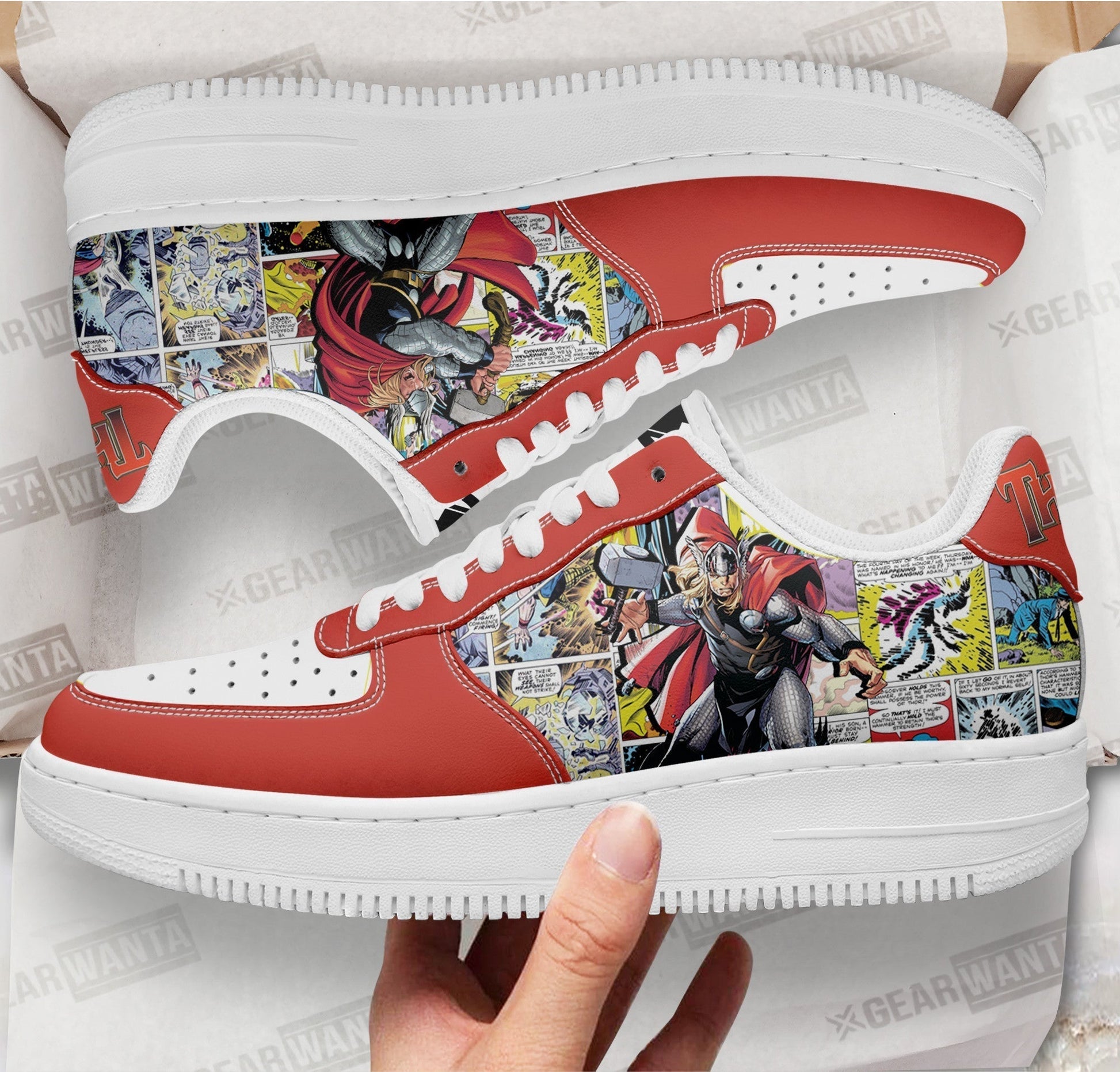 Thor Air Sneakers Custom Superhero Comic Shoes- Cuztomshoes