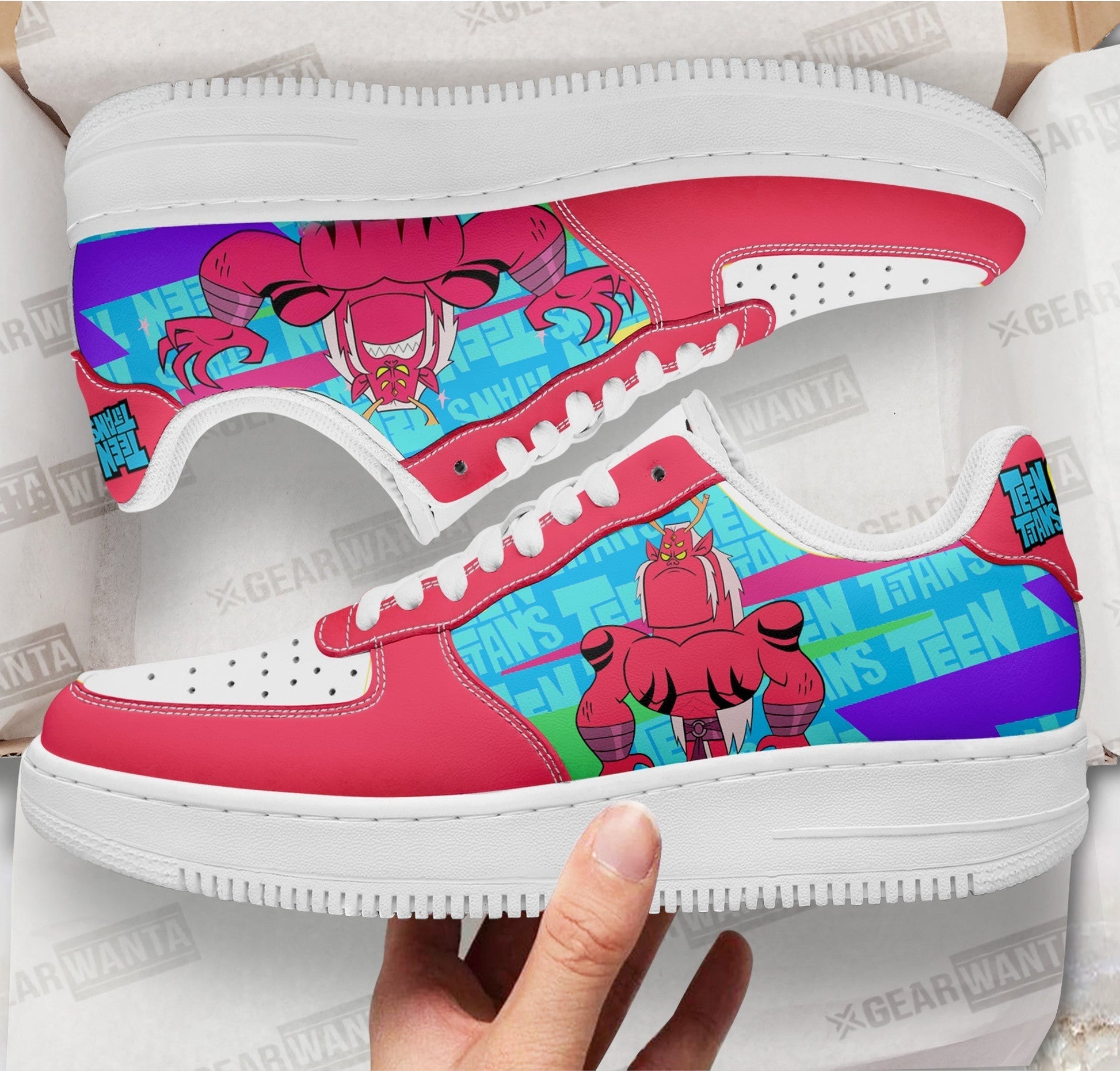 Trigon Air Sneakers Custom Teen Titan Go Cartoon Shoes- Cuztomshoes