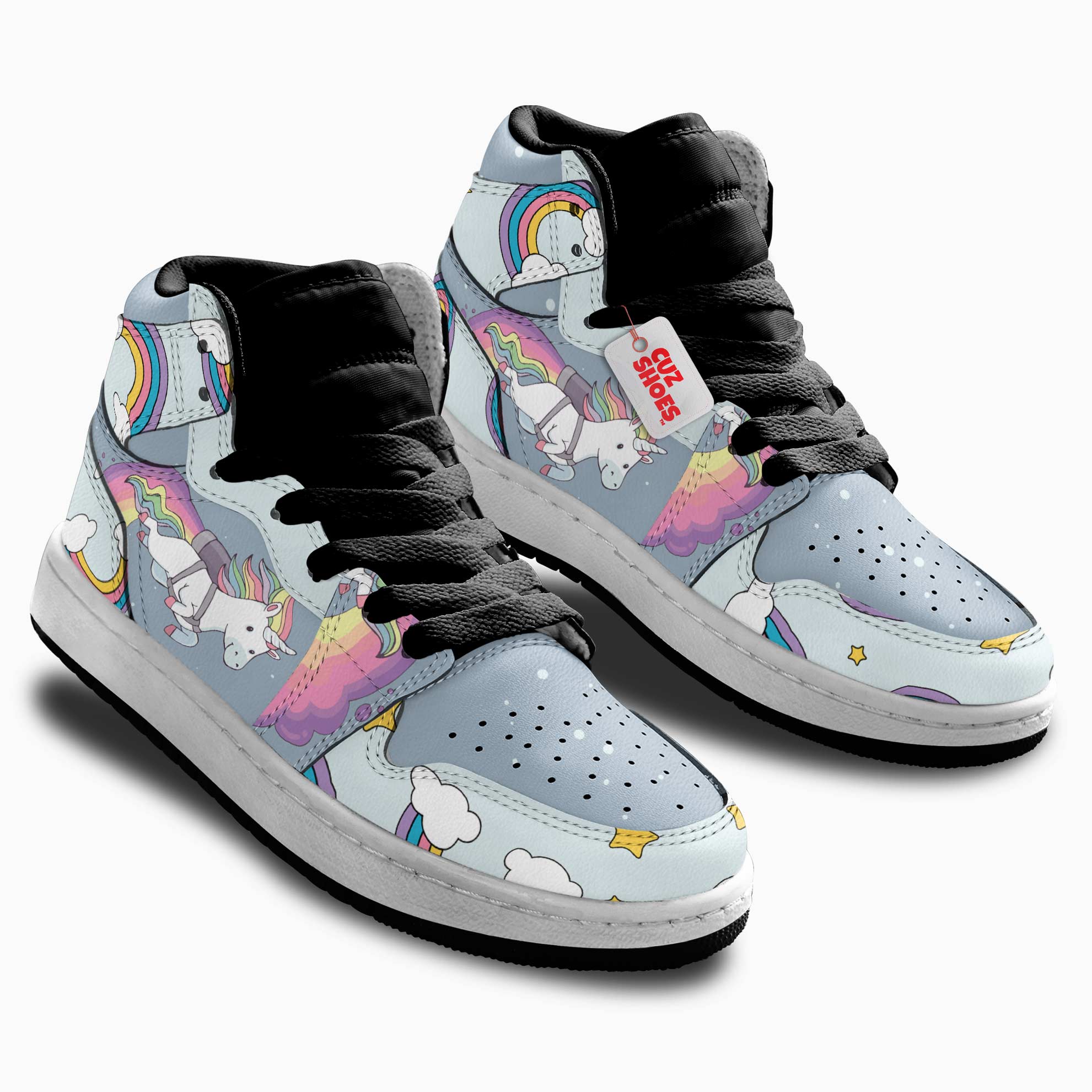 Unicorn Rainbow Cute Kids Sneakers Custom Kid Shoes TT28015- cuztomshoes.com