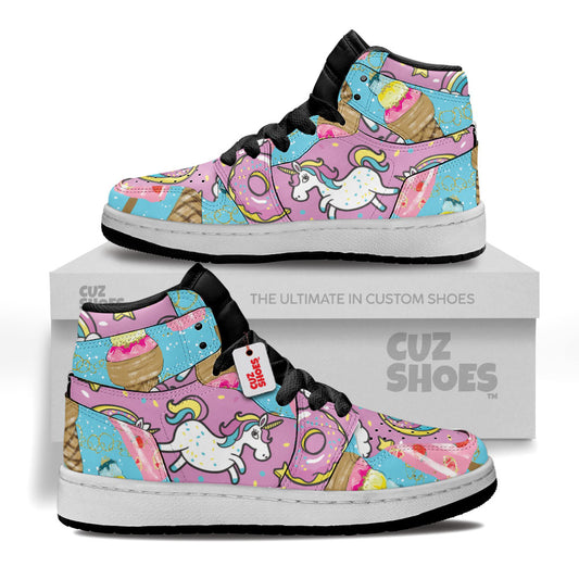 Unicorn Donut Kids Sneakers Custom Shoes TT2807- cuztomshoes.com