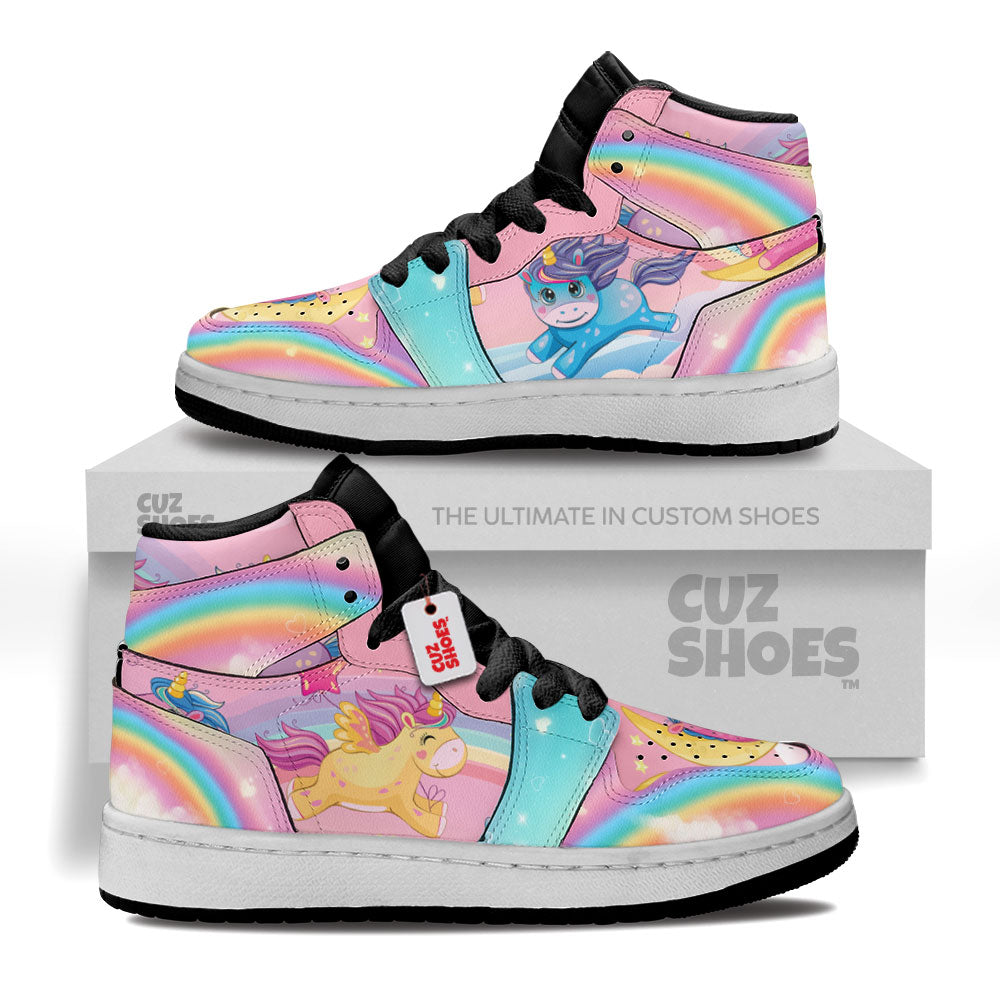 Unicorn Rainbow Kids Sneakers Custom Shoes TT2807- cuztomshoes.com