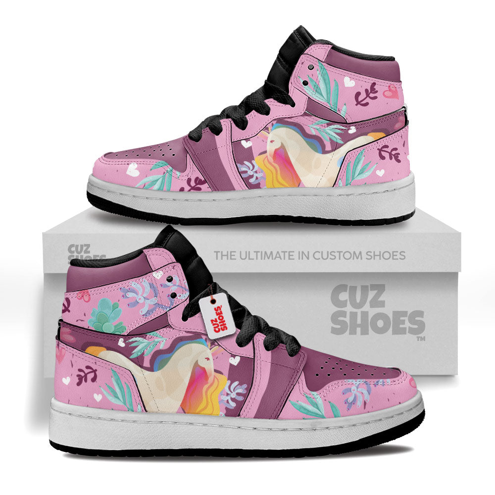 Unicorn Florals Cute Kids Sneakers Custom Shoes TT2807- cuztomshoes.com