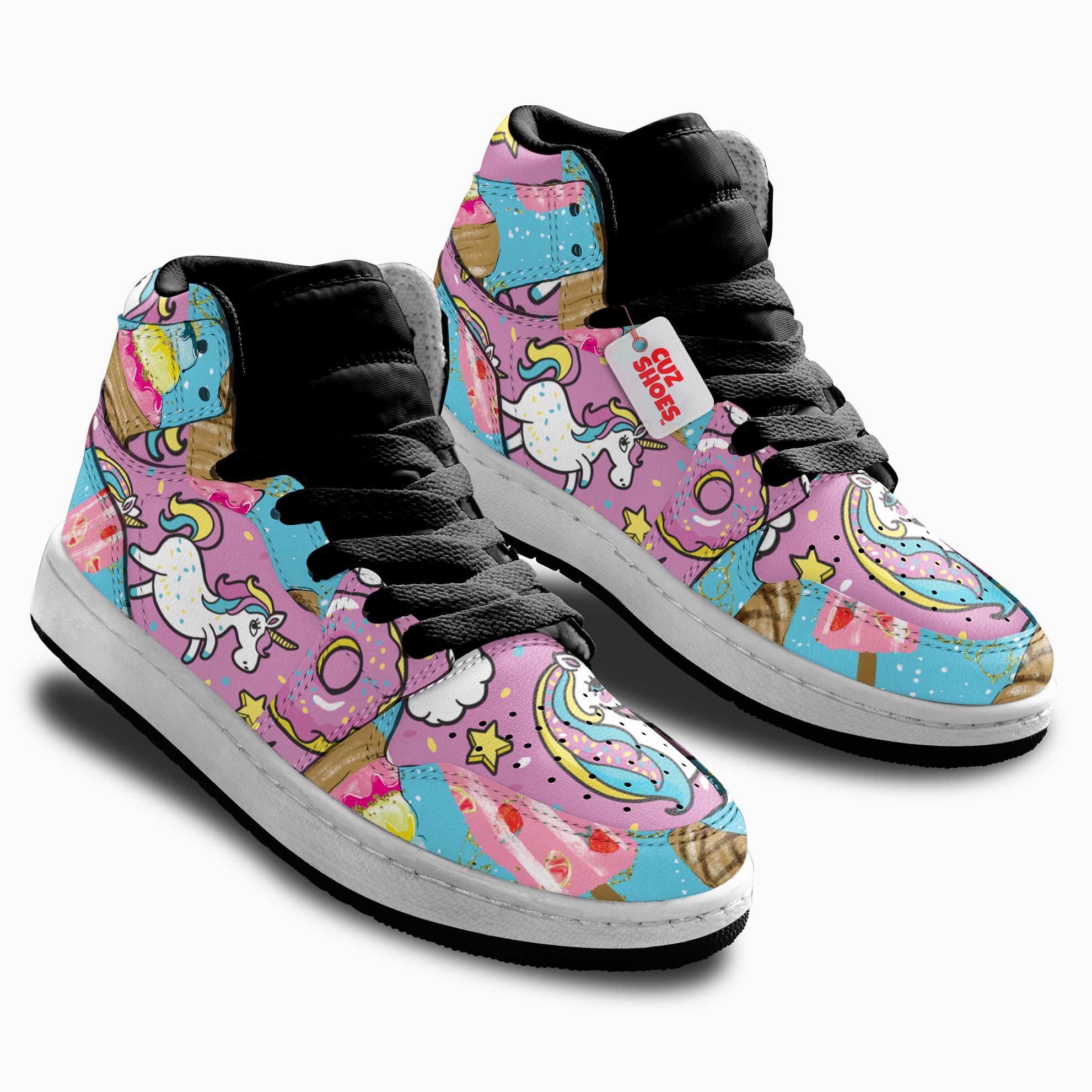 Unicorn Donut Kids Sneakers Custom Shoes TT2807- cuztomshoes.com