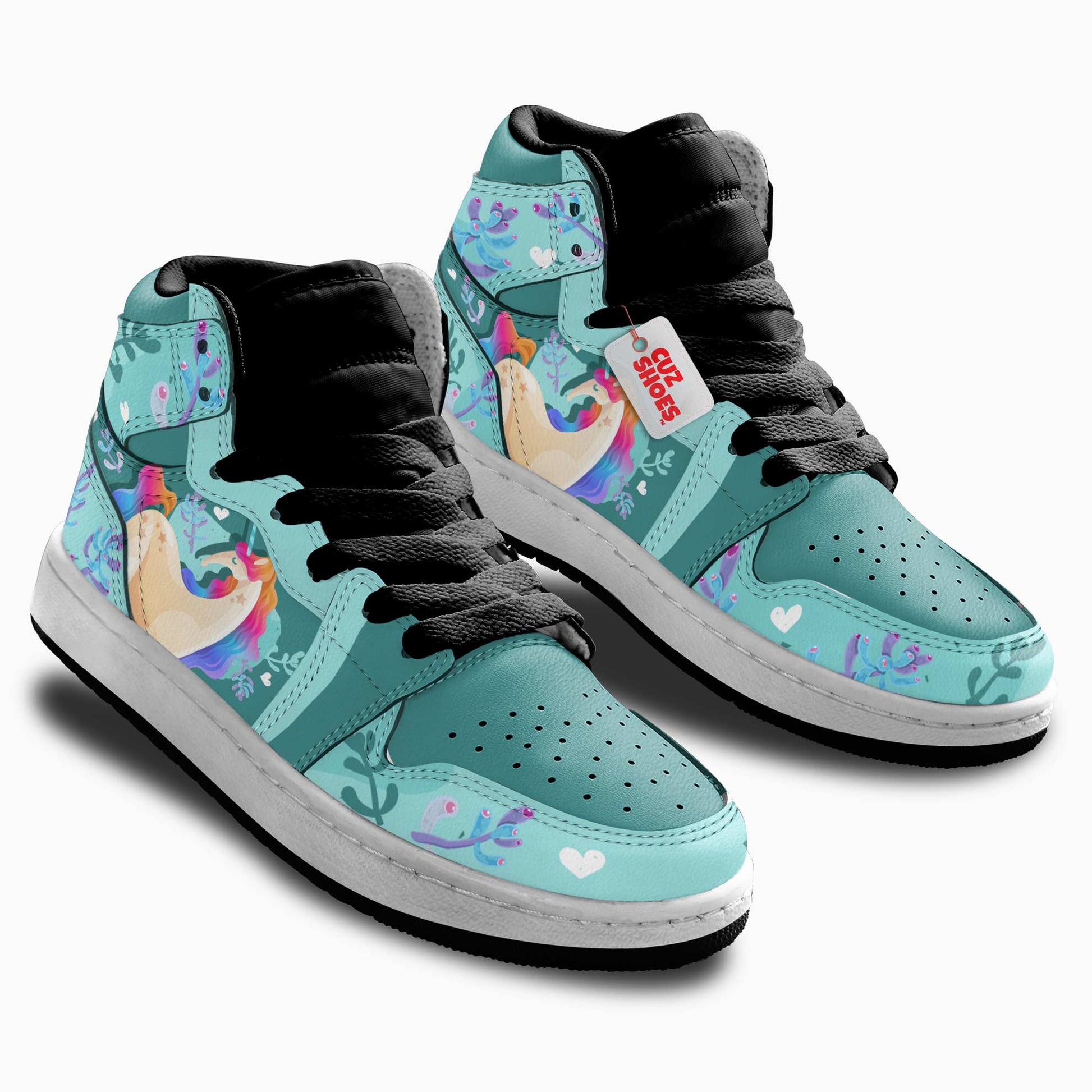 Unicorn Florals Cute Kids Sneakers Custom Shoes TT28078- cuztomshoes.com