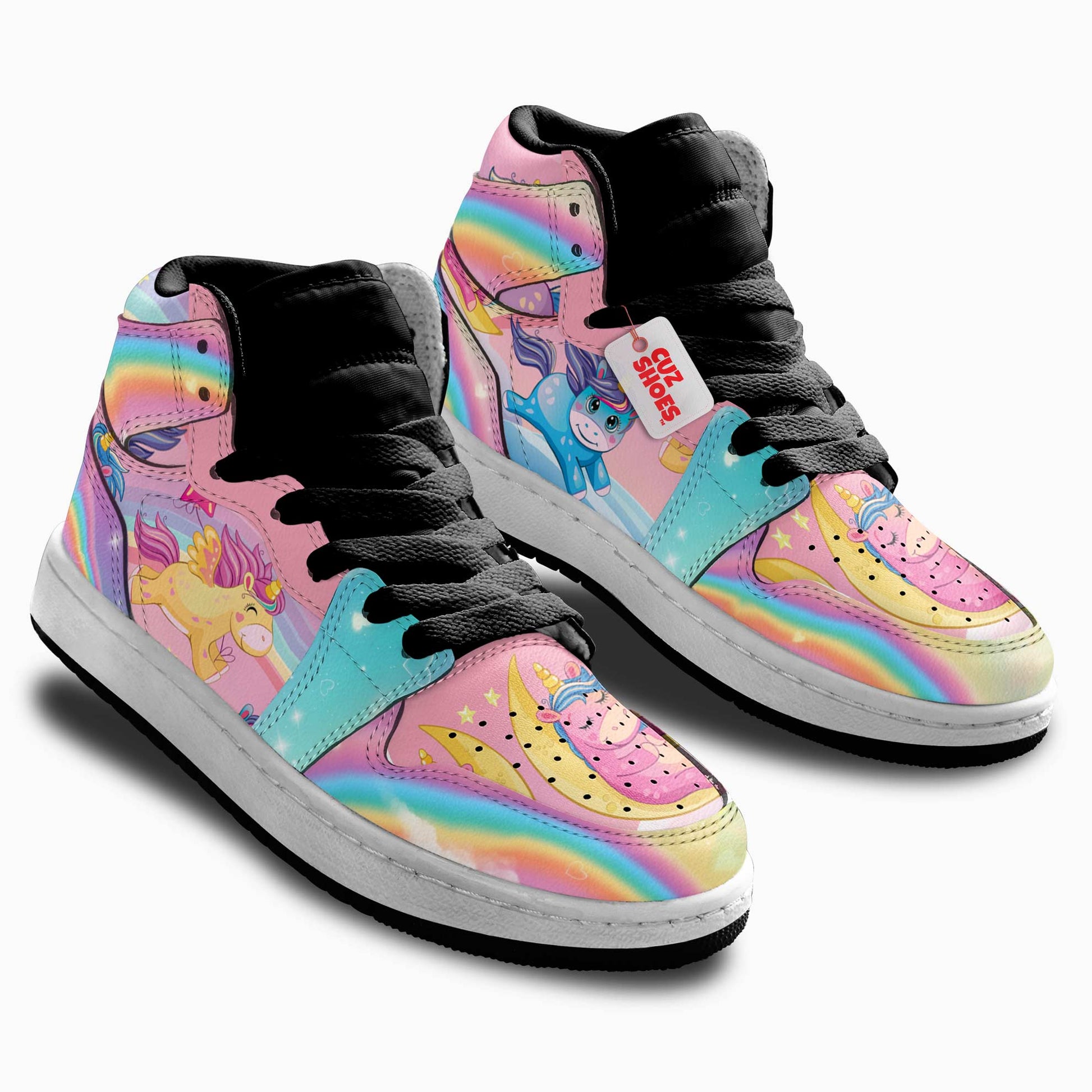 Unicorn Rainbow Kids Sneakers Custom Shoes TT2807- cuztomshoes.com